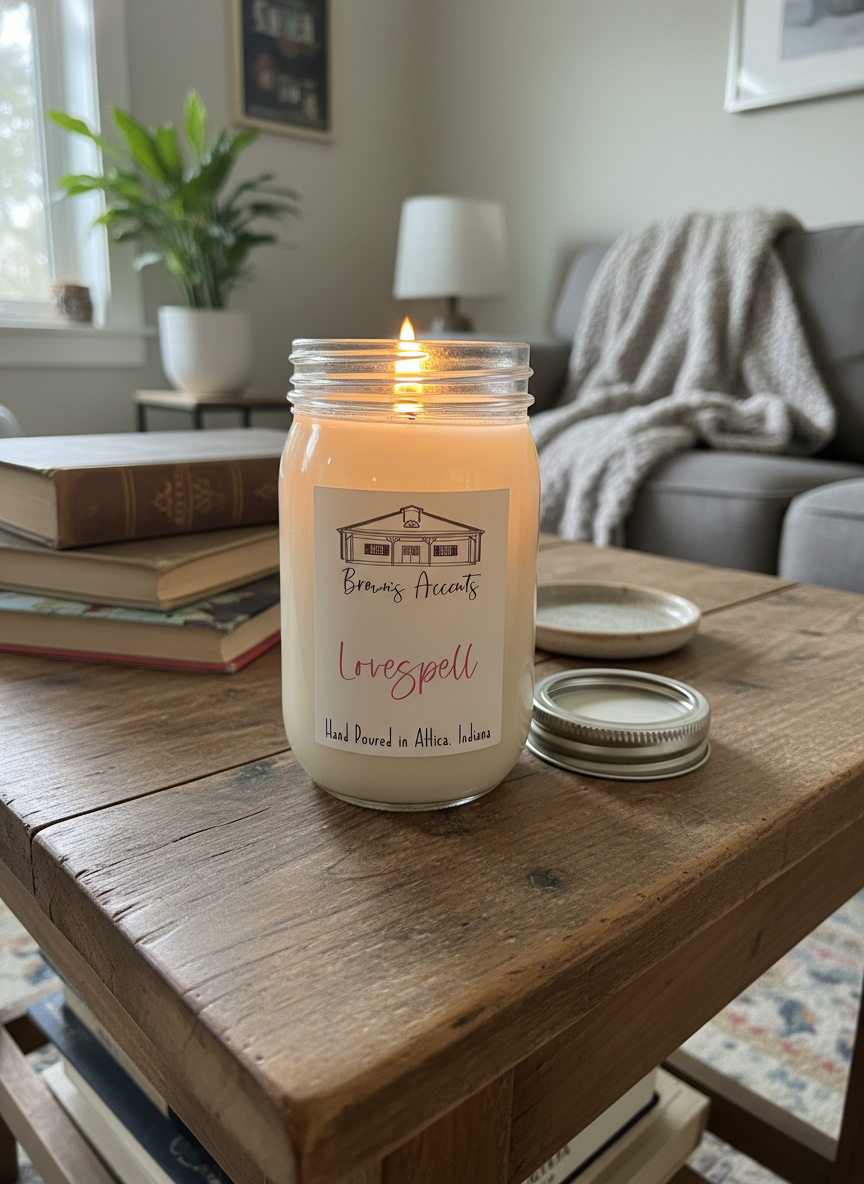 Cozy Glow Mason Jar Candle – Hand-Poured in Indiana Collection