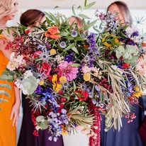 Custom bridal and wedding party flowers