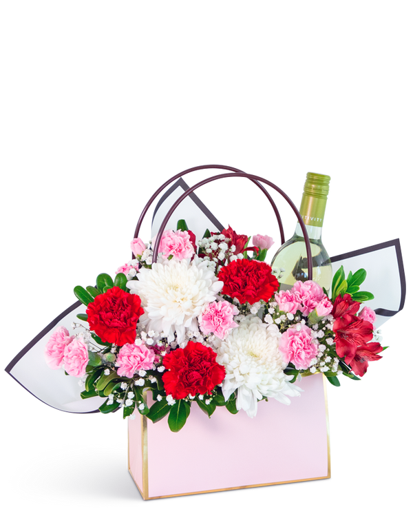Toast to Romance Tote with White Wine