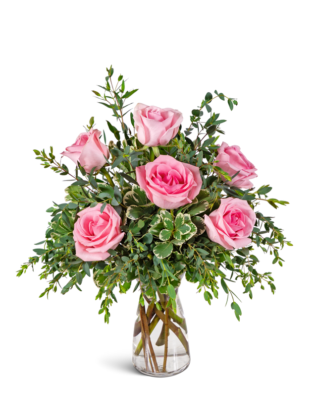 Half Dozen Pink Roses