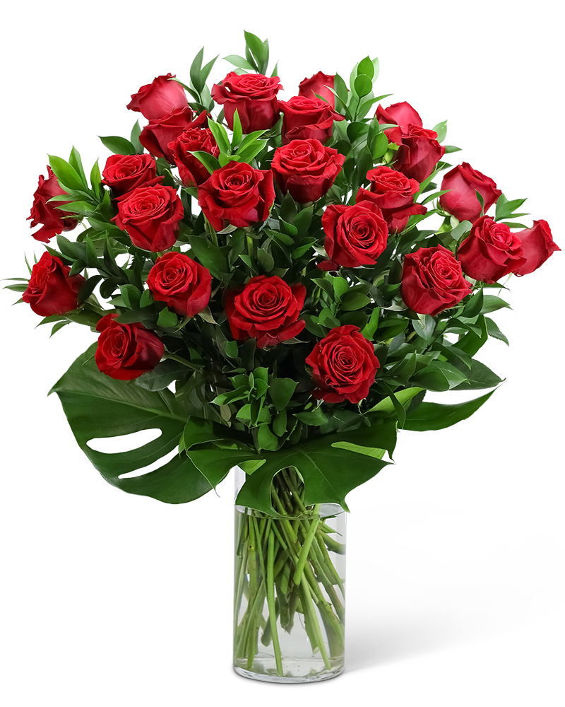 Red Roses with Modern Foliage (24)