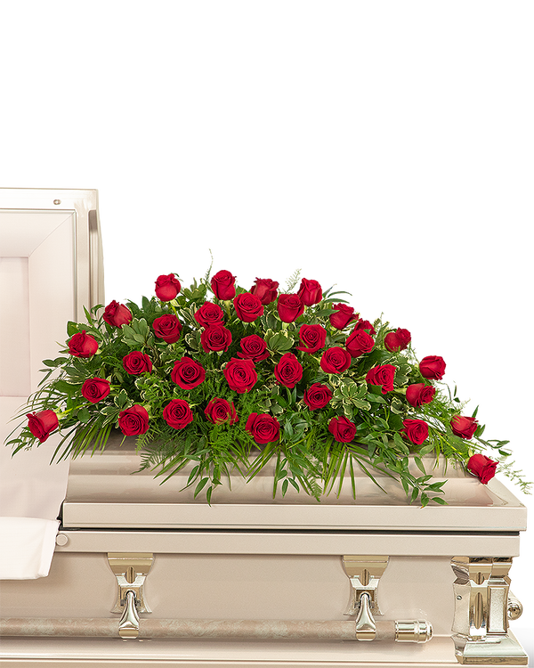 36 Red Roses Casket Spray
