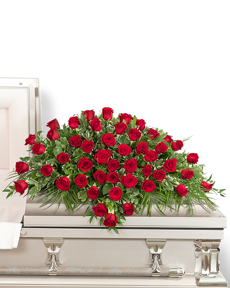 50 Red Roses Casket Spray