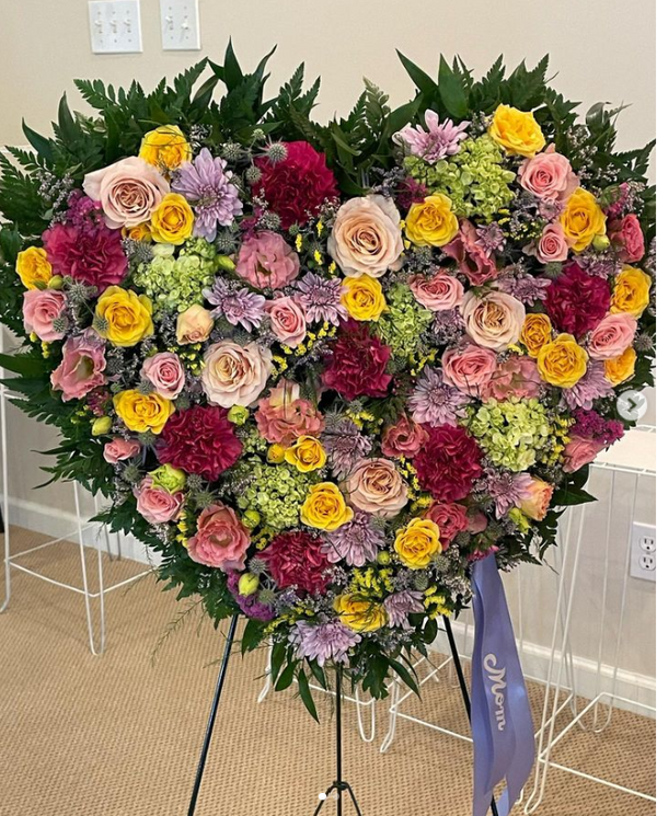 A Colorful Heart Sympathy Arrangement