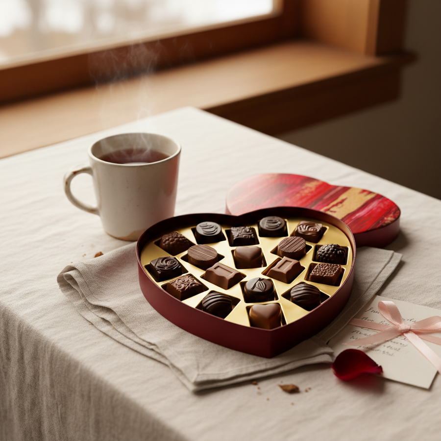 DeBrand Gourmet Chocolate - Valentine's Day Heart 18 Piece Box